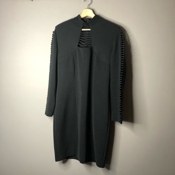 Joseph ribkoff black cut out long sleeve dress 12